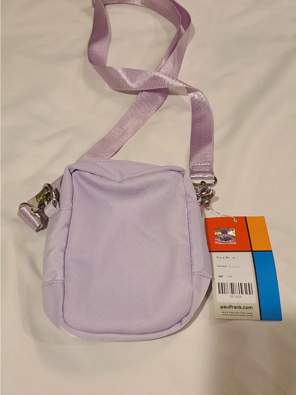 Paul Frank Lilac Kids Crossbody Bag with Julius Graphic